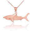 Rose Gold Shark Textured Pendant Necklace
