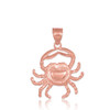 Rose Gold Crab Charm Pendant Necklace