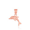 Rose Gold Dolphin Charm Pendant Necklace