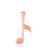 Rose Gold Eighth Note Pendant Necklace
