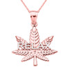 Rose Gold Marijuana Cannabis Leaf "RELAX" Script Pendant Necklace