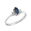 Beautiful White Gold Diamond and Sapphire Proposal and Birthstone Ring