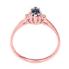 Beautiful Rose Gold Diamond and Sapphire Proposal and Birthstone Ring