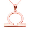 Rose Gold Libra October Zodiac Sign Pendant Necklace