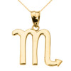 Yellow Gold Scorpio November Zodiac Sign Pendant Necklace