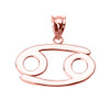 Rose Gold Cancer July Zodiac Sign Pendant Necklace