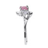 Beautiful White Gold Diamond and Pink Sapphire Proposal and Birthstone Ring