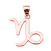 Rose Gold Capricorn January Zodiac Sign Pendant Necklace