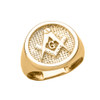 Solid Yellow Gold Square and Compass Masonic Men's Ring