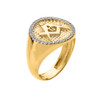 Yellow Gold Masonic Men's Diamond Ring