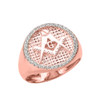Rose Gold Masonic Men's Diamond Ring