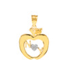 Gold New York Big Apple Diamond Pendant Necklace