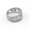 Silver Red CZ Lucky Ring