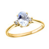 Yellow Gold Oval Aquamarine and Diamond Engagement Proposal Ring