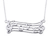 14k White Gold Treble Clef with "LOVE" Script Pendant Necklace