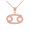 Rose Gold Cancer Zodiac Sign Pendant Necklace