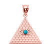 Rose Gold Egyptian Pyramid with Turquoise Evil Eye Pendant