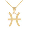 Gold Pisces Zodiac Sign Pendant Necklace