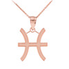 Rose Gold Pisces Zodiac Sign Pendant Necklace