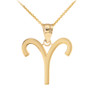 Gold Aries Zodiac Sign Pendant Necklace