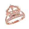 Rose Gold Queen Crown CZ Ring