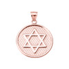 Rose Gold Star of David Round Pendant Necklace