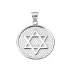 Sterling Silver Star of David Round Pendant Necklace