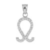 14K White Gold Leo Zodiac Sign Diamond Pendant Necklace