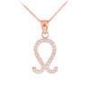 14K Rose Gold Leo Zodiac Sign Diamond Pendant Necklace