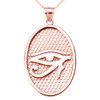 Rose Gold Eye of Horus Oval Pendant Necklace