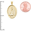 Yellow Gold Allah Oval Pendant Necklace