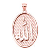 Rose Gold Allah Oval Pendant Necklace