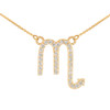 14K Gold Scorpio Zodiac Sign Diamond Necklace