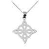 White Gold Irish Celtic Trinity Pendant-Necklace