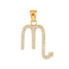 14K Gold Scorpio Zodiac Sign Diamond Pendant Necklace