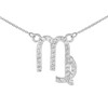 14K White Gold Virgo Zodiac Sign Diamond Necklace