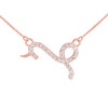 14K Rose Gold Capicorn Zodiac Sign Diamond Necklace