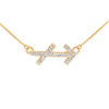 14K Gold Sagittarius Zodiac Sign Diamond Necklace