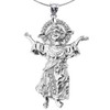 Sterling Silver Baby Jesus Cubic Zirconia Extra Large Pendant Necklace