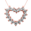 Rose Gold Diamond Open Heart Necklace