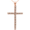 Rose Gold Diamond Cross Pendant Necklace