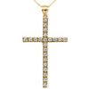 Yellow Gold Cubic Zirconia Cross Pendant Necklace