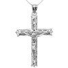 Sterling Silver CZ Crucifix Pendant Necklace