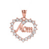 Rose Gold "MOM" Open Heart Pendant Necklace