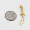 Polished Gold Scimitar Sword Pendant Necklace