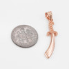 Polished Rose Gold Scimitar Sword Pendant Necklace