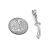 Fine Sterling Silver Scimitar Sword Pendant Necklace