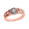 Rose Gold Ladies Diamond Trinity Knot Proposal Ring
