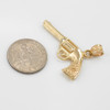 Solid Gold Gun Revolver Pistol Pendant Necklace