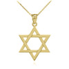 Yellow Gold Jewish Star of David Charm Pendant Necklace (Small)